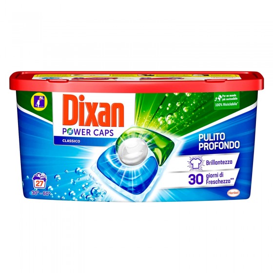 Dixan Power Caps Classico Detersivo in Capsule per Lavatrice - Confezione da 27 Capsule Dixan Power Caps Classico Detersivo in Capsule per Lavatrice - Confezione da 27 Capsule