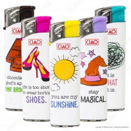 Ciao Accendino Elettronico Fantasia Stay Happy - Serie da 5 Accendini