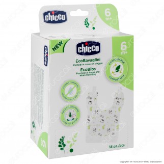 Chicco Eco Bavaglini Usa&Getta Monouso Biodegradabili - Confezione da