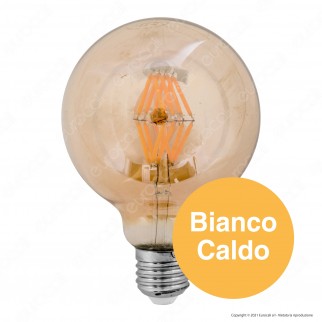 V-Tac VT-2019 Lampadina LED E27 8W Globo G95 Filamento Ambrata - SKU