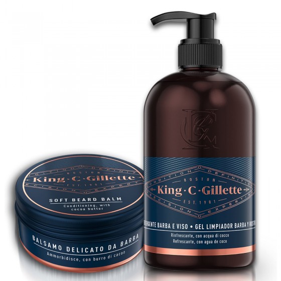 King C Gillette Set Detergente Viso e Barba e Balsamo da Barba King C Gillette Set Detergente Viso e Barba e Balsamo da Barba