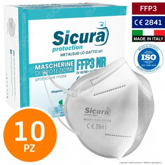 Sicura Protection 10 Mascherine Protettive Filtranti Monouso con