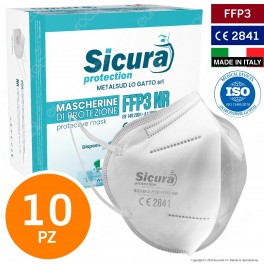 Sicura Protection 10 Mascherine Protettive Filtranti Monouso con