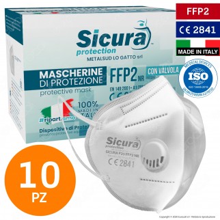 Sicura Protection 10 Mascherine Protettive Filtranti Monouso