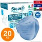 Sicura Protection 20 Mascherine Protettive Colore Azzurro Monouso con Fattore Protezione Certificato FFP2 NR [TERMINATO]