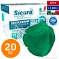 Immagine 1 - Sicura Protection 20 Mascherine Protettive Colore Verde Monouso con
