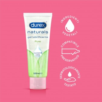 Durex Naturals Pleasure Gel Lubrificante Intimo Ingredienti 100% Naturali 100ml