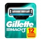 Gillette Mach3 Lamette di Ricambio con 3 Lame per Rasoio Uomo - Confezione da 12 Pezzi