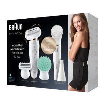 Braun Silk-épil 9 300 Beauty Set e Sistema FaceSpa con 8 Accessori