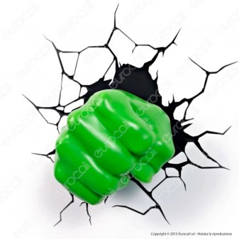 3D Light Fx Marvel Avengers Pugno di Hulk - Lampada LED a Batteria