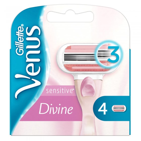 Gillette Venus Divine Sensitive Lamette di Ricambio per Rasoio Donna Gillette Venus Divine Sensitive Lamette di Ricambio per Rasoio Donna