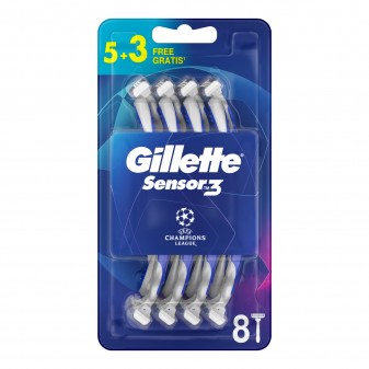 Gillette Rasoio Uomo Sensor3 Comfort Usa e Getta - Confezione da 8