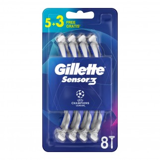 Gillette Rasoio Uomo Sensor3 Comfort Usa e Getta - Confezione da 8