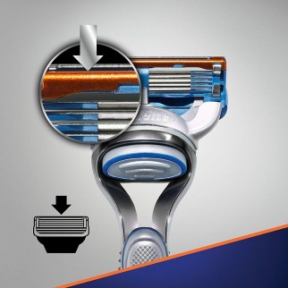 Gillette Fusion5 Rasoio 5 Lame e Lamette di Ricambio - Confezione con