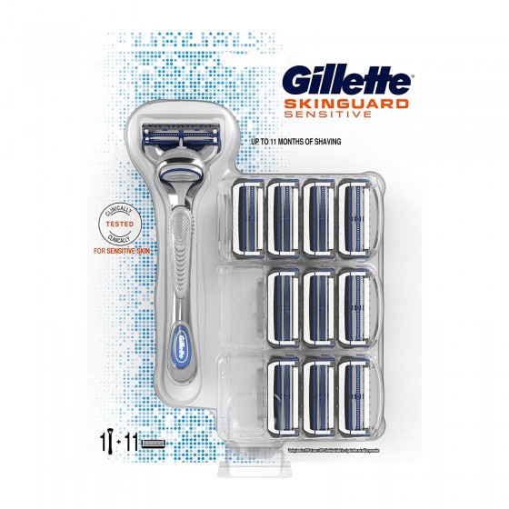 Gillette SkinGuard Sensitive Rasoio per Pelle Sensibile - Confezione Gillette SkinGuard Sensitive Rasoio per Pelle Sensibile - Confezione