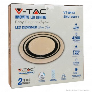 V-Tac VT-8473 Plafoniera LED 3in1 30W / 60W Forma Circolare Effetto Cielo Stellato con Telecomando