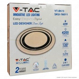 V-Tac VT-8473 Plafoniera LED 3in1 30W / 60W Forma Circolare Effetto Cielo Stellato con Telecomando