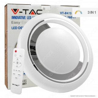 V-Tac VT-8473 Plafoniera LED 3in1 30W / 60W Forma Circolare Effetto Cielo Stellato con Telecomando