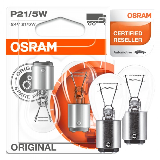 Osram Original 21W / 5W per Camion - 2 Lampadine P21/5W