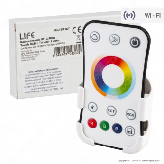 Life Radiocomando RF 2.4Ghz Touch Dimmer 1 Zona per Strisce LED RGB+W - mod. 16.LT5R1CT