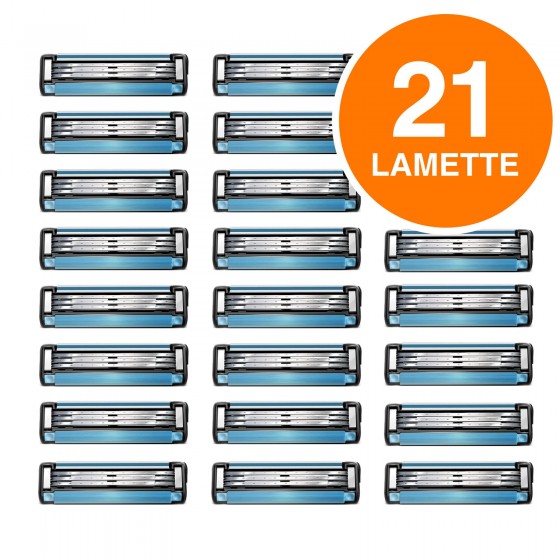 Gillette Mach3 Lamette di Ricambio con 3 Lame per Rasoio Uomo - Confezione da 21 
