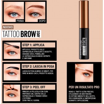 Maybelline New York Tattoo Brow Peel-Off Tinta per Sopracciglia