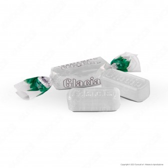 Caramelle Glacia Dure Ripiene al Gusto Menta Senza Glutine - Busta da