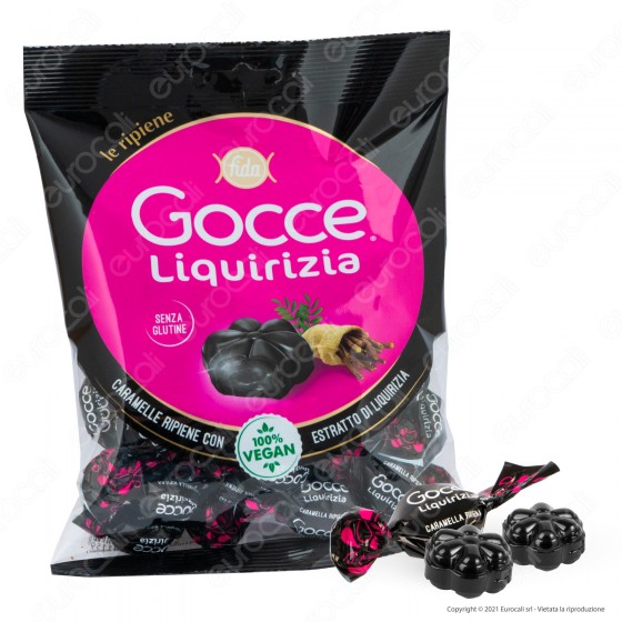 Caramelle Dure Gocce Ripiene con Estratto di Liquirizia Senza Glutine Caramelle Dure Gocce Ripiene con Estratto di Liquirizia Senza Glutine