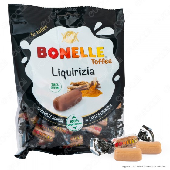 Caramelle Bonelle Toffee Morbide al Latte e Liquirizia Senza Glutine Caramelle Bonelle Toffee Morbide al Latte e Liquirizia Senza Glutine