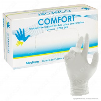Comfort Guanti Monouso Bianchi in Lattice Senza Talco - Confezione da