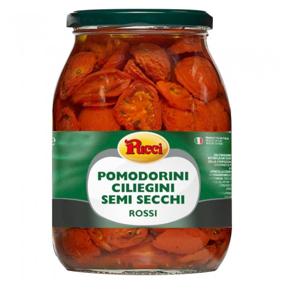 Pucci Pomodorini Ciliegini Semisecchi Rossi in Olio - Vasetto da 950g Pucci Pomodorini Ciliegini Semisecchi Rossi in Olio - Vasetto da 950g