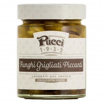 Pucci Funghi Grigliati Piccanti con Olio Extra Vergine di Oliva  - Vasetto da 200g