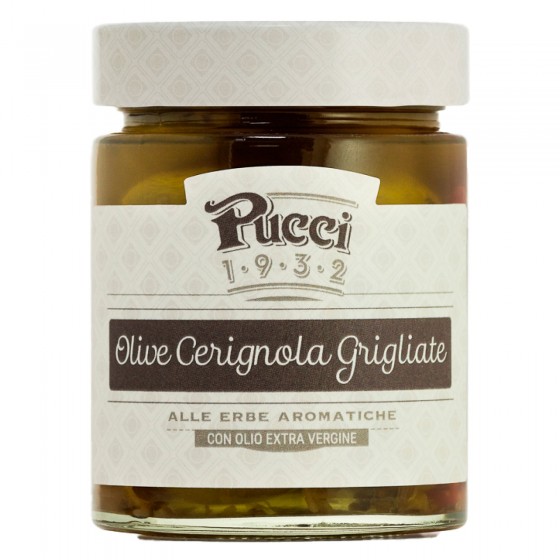 Pucci Olive Cerignola Grigliate e Denocciolate alle Erbe Aromatiche Pucci Olive Cerignola Grigliate e Denocciolate alle Erbe Aromatiche