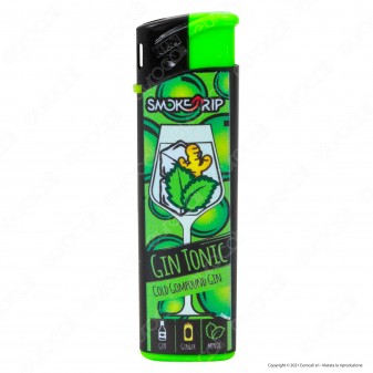 SmokeTrip Accendini Elettronici Ricaricabili Fantasia Gin Tonic - Box da 50 Accendini