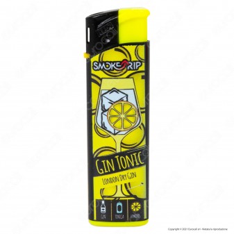 SmokeTrip Accendini Elettronici Ricaricabili Fantasia Gin Tonic - Box da 50 Accendini