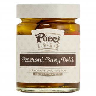 Pucci Peperoni Baby Dolci con Olio Extra Vergine di Oliva - Vasetto da 200g