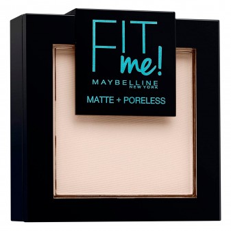 Maybelline New York Fit Me Matte & Poreless Cipria Opacizzante Colore 100 Warm Ivory con Applicatore e Specchietto