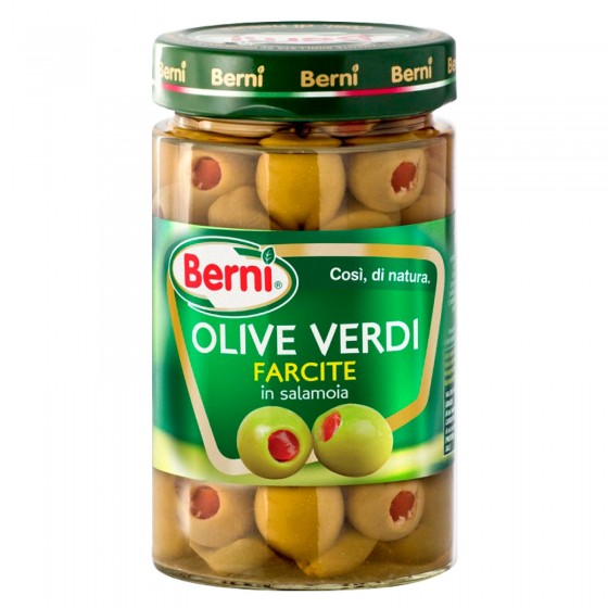 Berni Olive Verdi Farcite in Salamoia - Vasetto da 310g Berni Olive Verdi Farcite in Salamoia - Vasetto da 310g