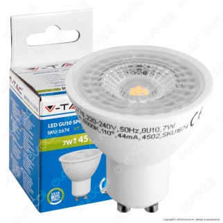 V-Tac VT-2778 Lampadina LED GU10 7W Faretto Spotlight 110° - SKU 1672