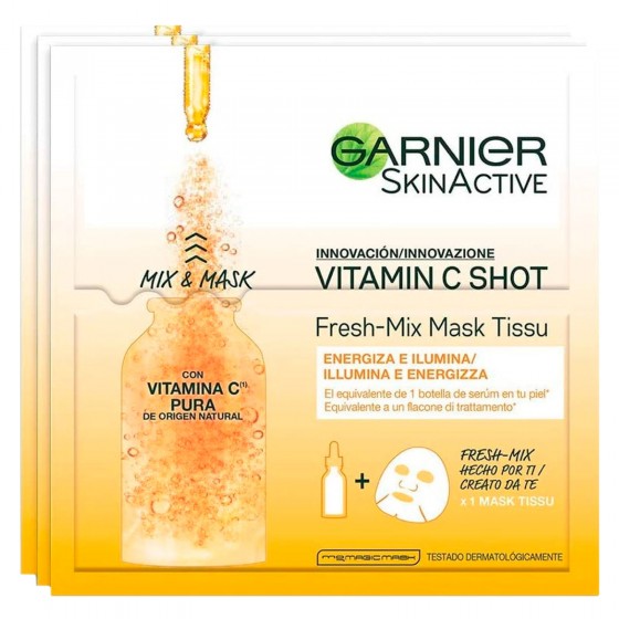 Garnier SkinActive Vitamin C Shot Fresh Mix Maschera in Tessuto Garnier SkinActive Vitamin C Shot Fresh Mix Maschera in Tessuto