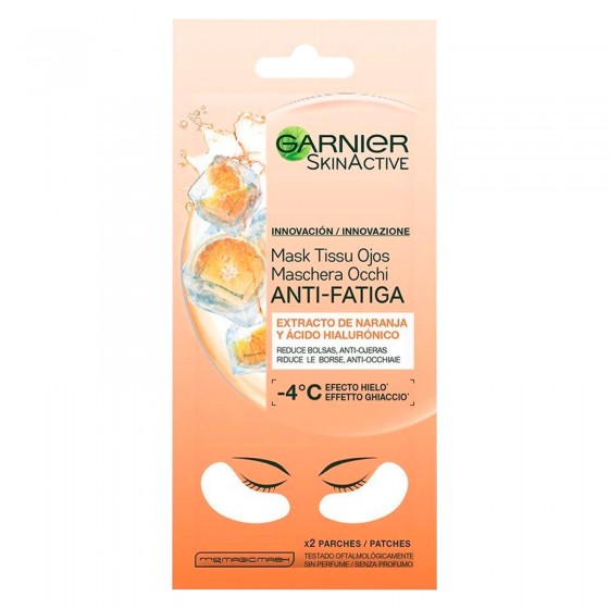 Garnier SkinActive Maschera Contorno Occhi Anti-Fatica con Succo d'Arancia e Acido Ialuronico - 1 Applicazione Garnier SkinActive Maschera Contorno Occhi Anti-Fatica con Succo d'Arancia e Acido Ialuronico - 1 Applicazione