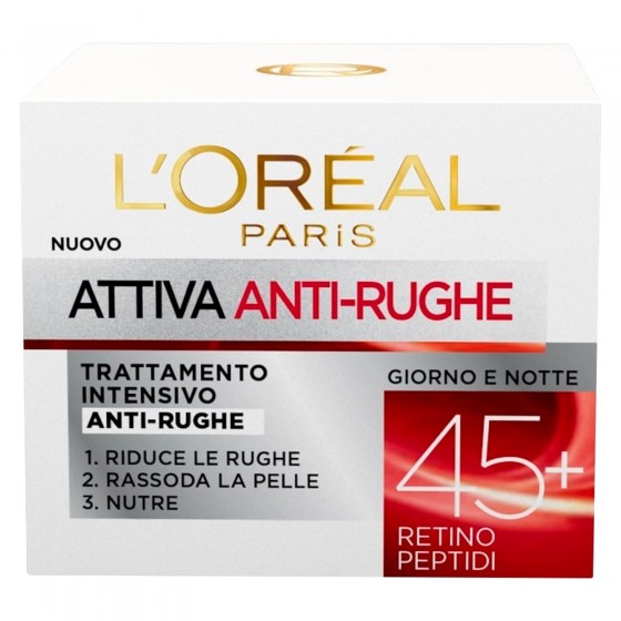 L'Oréal Paris Attiva Anti-Rughe Trattamento Intensivo Antirughe  45+ - Vasetto da 50ml