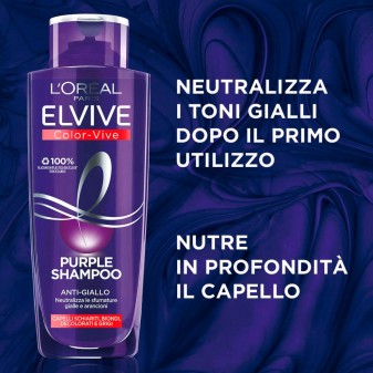 L'Oréal Paris Elvive Color-Vive Purple Shampoo Anti-Giallo - Flacone da 200ml