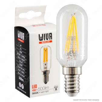 Wiva Wireled Lampadina LED E14 4W Tubolare T25 Filament - mod. 12100550