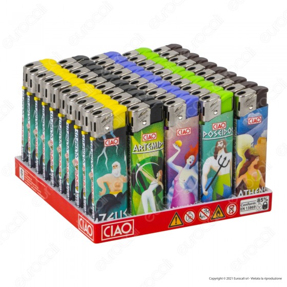 Ciao Accendino Elettronico Fantasia Olympus - Box da 50 Accendini Ciao Accendino Elettronico Fantasia Olympus - Box da 50 Accendini