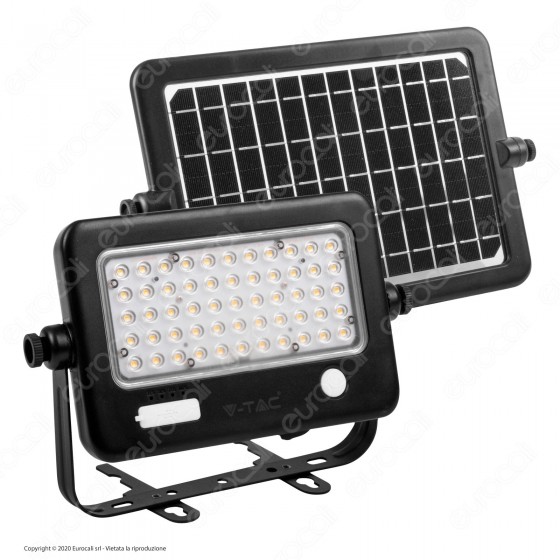 V-Tac VT-788-10 Faro LED 10W a Batteria Ricaricabile con Pannello V-Tac VT-788-10 Faro LED 10W a Batteria Ricaricabile con Pannello