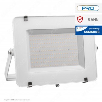 V-Tac PRO VT-200 Faro LED SMD 200W Ultrasottile Chip Samsung da Esterno Colore Bianco - SKU 420 / 421