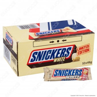 Snickers White Snack con Arachidi Croccanti e Caramello Ricoperto di