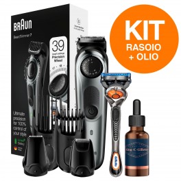 Braun BT7220 Regolabarba e Tagliacapelli e King C Gillette Olio
