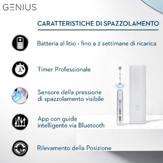 Oral-B Genius 8000N Spazzolino Elettrico Bluetooth Argento con